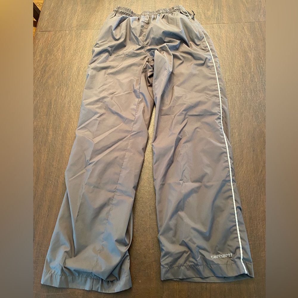 Carhartt Windbreaker Pants - Men’s Small - Dark Grey With Lt Grey Stripe On Legs